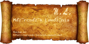 Márcsák Lavínia névjegykártya